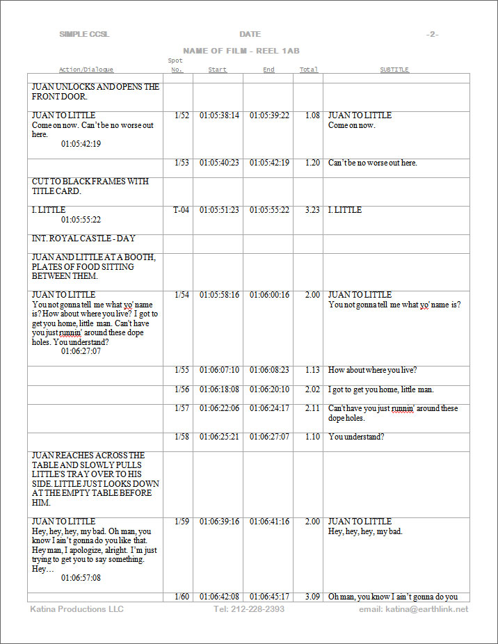 Production script